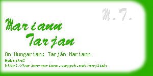 mariann tarjan business card